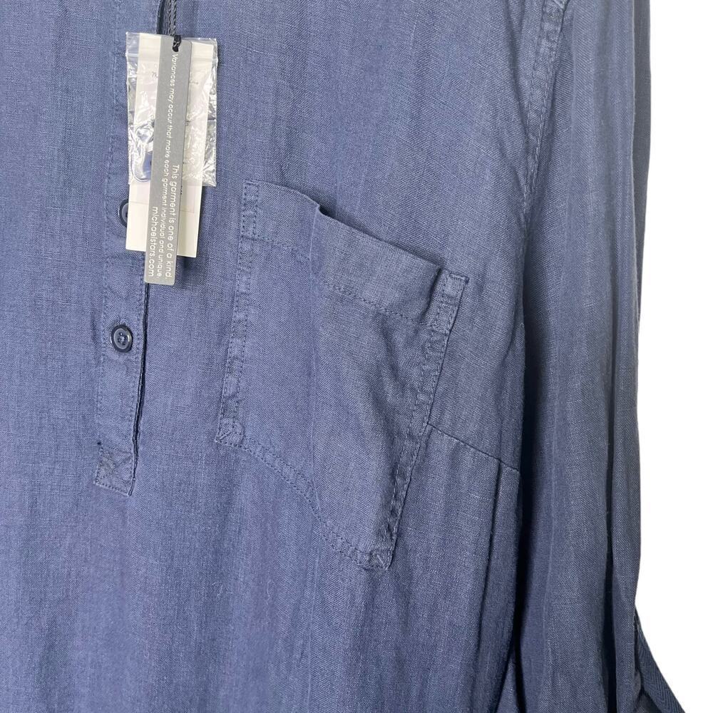 New Women’s Michael Stars Eleanor Linen Shirt Dress Size: 2X - Picture 3 of 11